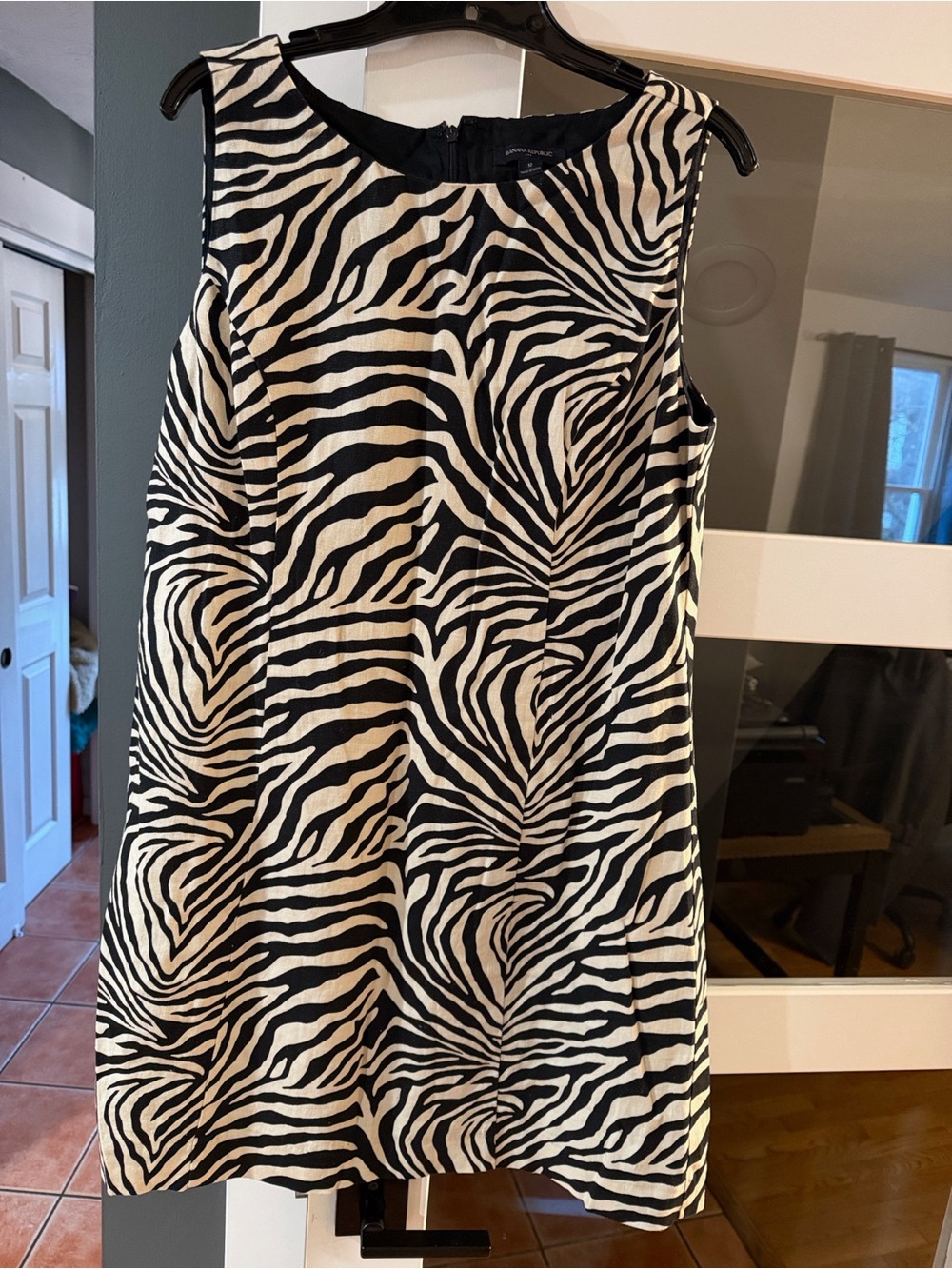Zebra Print Linen Dress with Cotton Lining - Classic Minimal